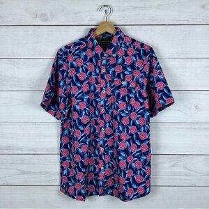 William Murray Floral Golf Button Shirt Medium